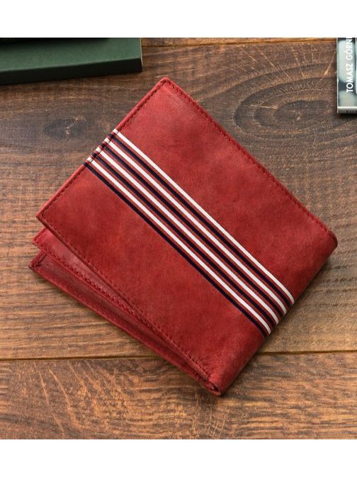Originálna červená kožená peňaženka pre pánov