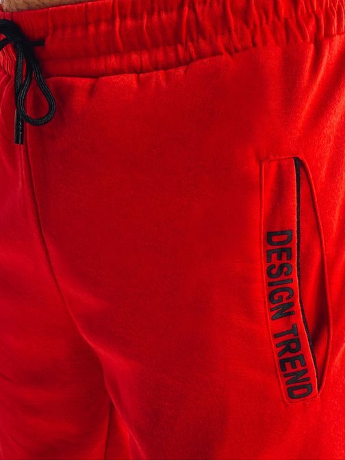 Červené kraťasy pre pánov s nápisom