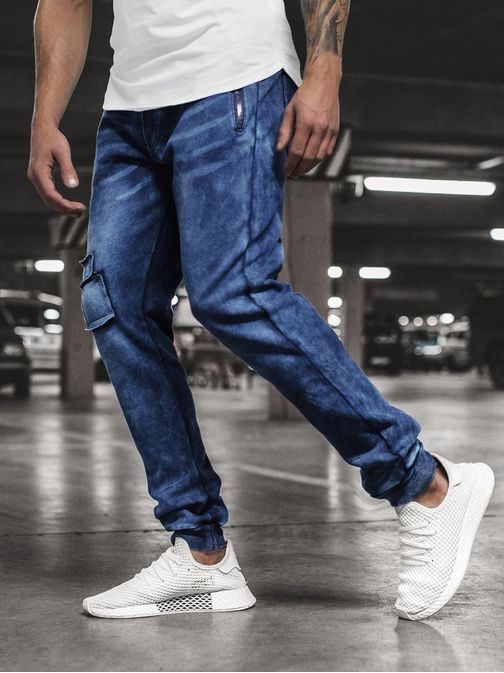 TRENDOVÉ PÁNSKE MODRÉ JOGGERY JS/KK1062