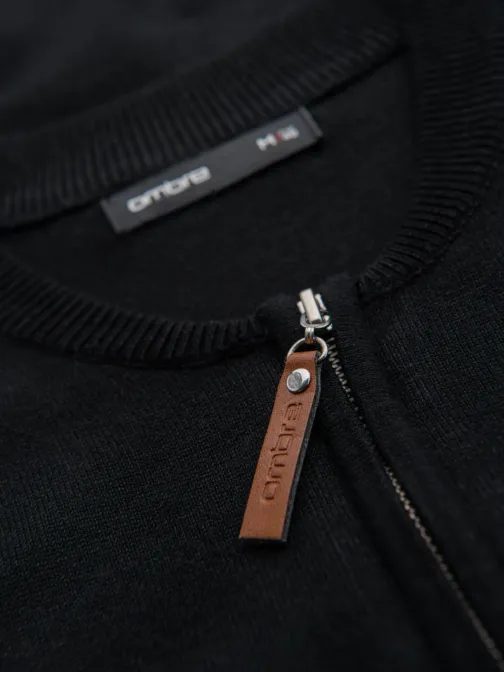 Moderný čierny pánsky sveter V2 SWZS-0124