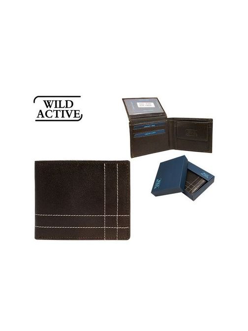 Jedinečná hnedá prešívaná peňaženka WILD ACTIVE