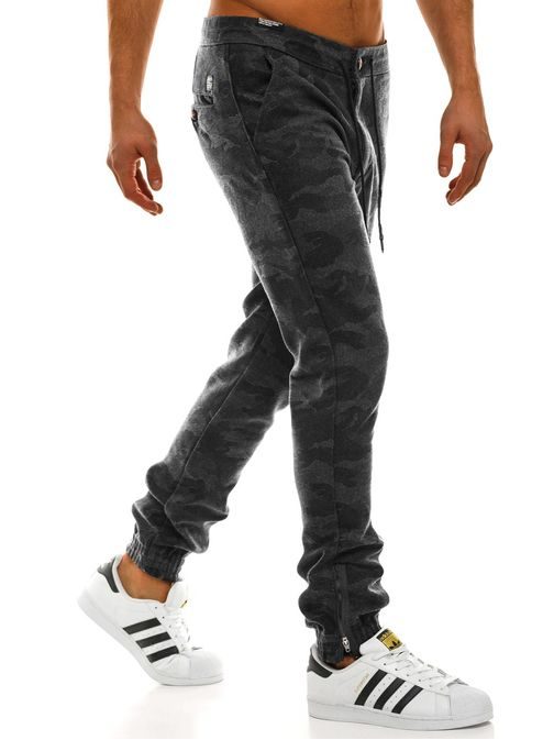 Štýlové jogger nohavice v grafitovej farbe XZX-STAR 8739