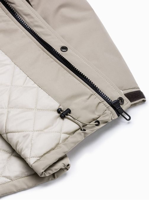Béžová zimná bunda v originálnom prevedení C460