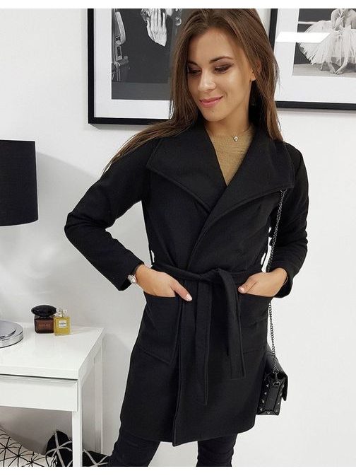 Moderný dámsky kabát Sami v čiernej farbe