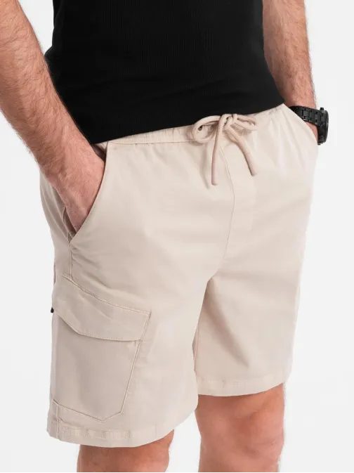 Voľnočasové krémové kapsáčové kraťasy V1 SRCG-0194