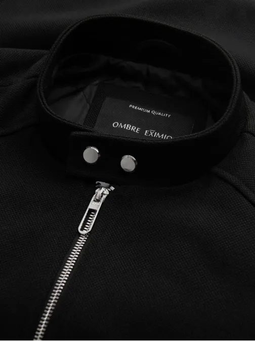 Trendy čierna motorkárska bunda V2 JALP-0157