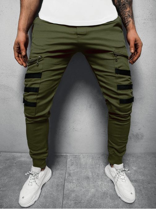 Khaki pánske joggery G/11132