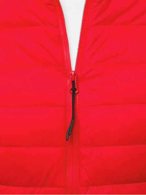 Červená prešívaná bunda bez kapucne JS/M13007/4