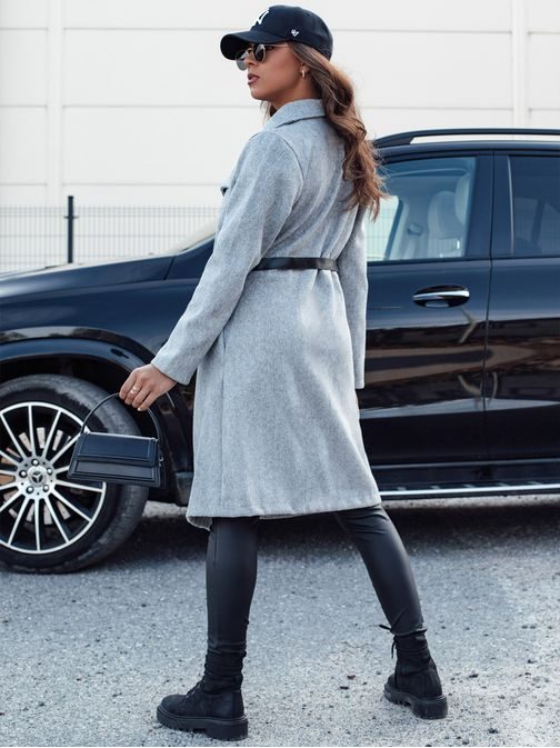 Dámsky dlhý svetlošedý kabát Celestia