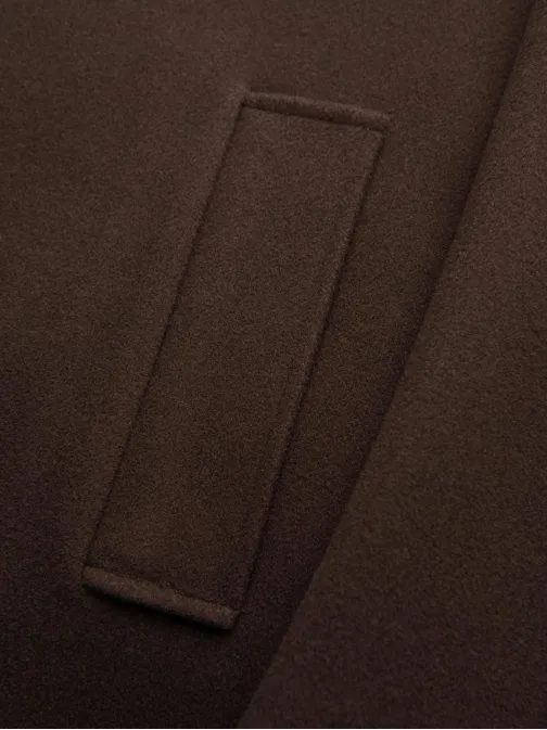 Hnedý pánsky kabát na zimu om-cowc-0135