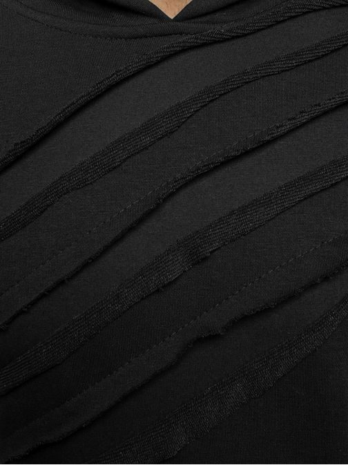 Netradičná potrhaná mikina v čiernej farbe BREEZY 9097