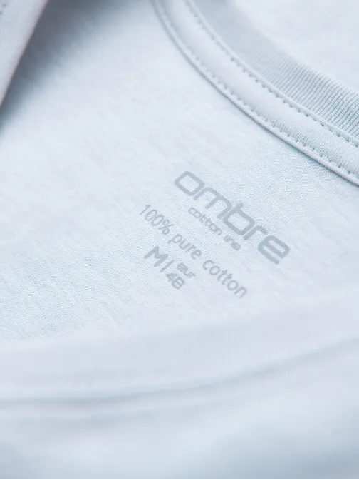 Basic bavlnené šedé tričko s V-výstrihom V23 TSBS-0237