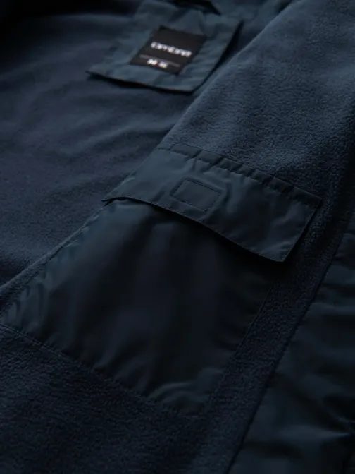 Pohodlná hnedo-modrá prechodná športová bunda V1 JANP-0194