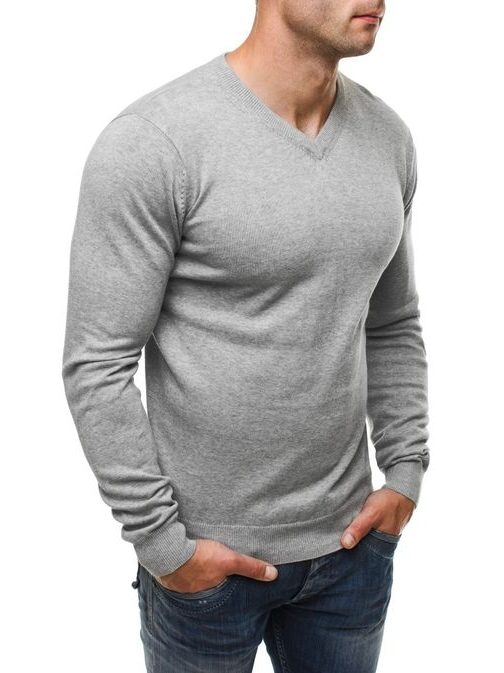 Elegantný sivý sveter 9163