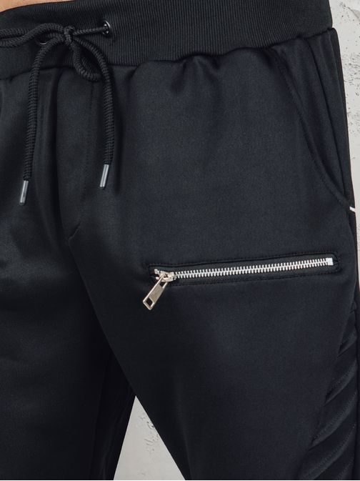 Originálna čierna tepláková súprava s ozdobnými zipsami