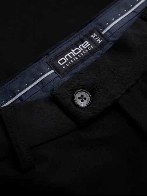 Elegantné čierne chinos nohavice klasického strihu  V4 PACP-0191