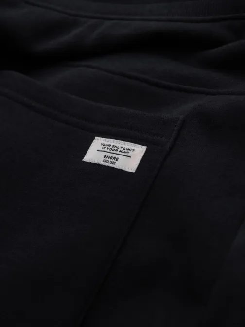 Čierne tepláky s trendy prešívaním V5 PABS-0173