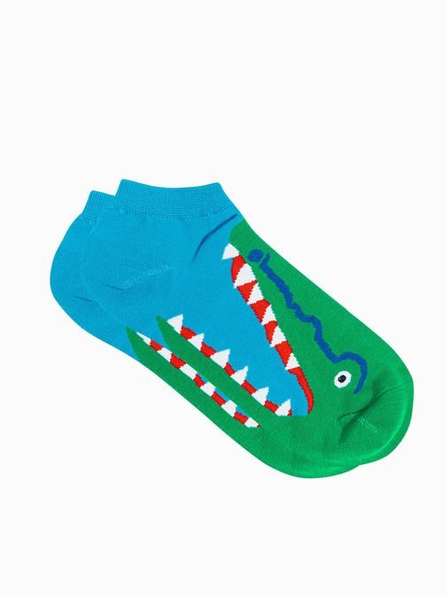 Členkové zelené veselé ponožky Krokodíl U161