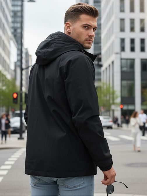 Prechodná čierna bunda v štýlovom prevedení