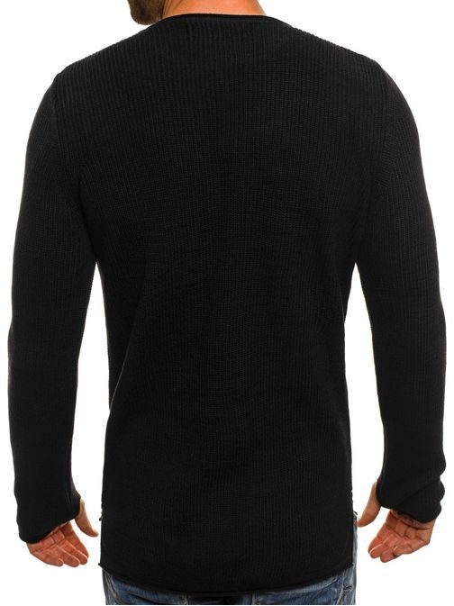 Zaujímavý sveter BREEZY 9040 čierny