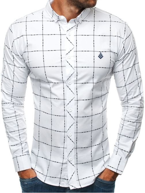 Jedinečná biela košeľa v modernom dizajne MADMEXT 0280