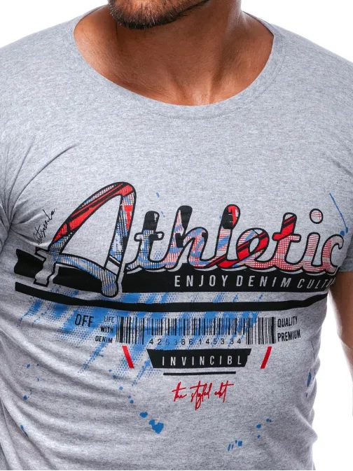 Šedé tričko s nápisom Athletic S2018