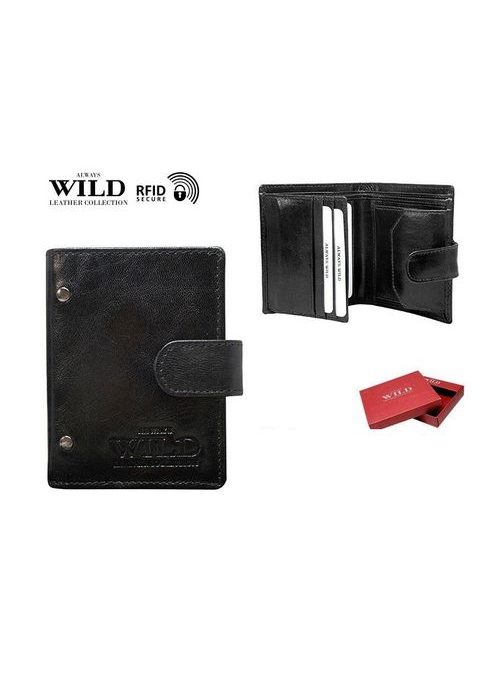 Kožená čierna pánska peňaženka Wild