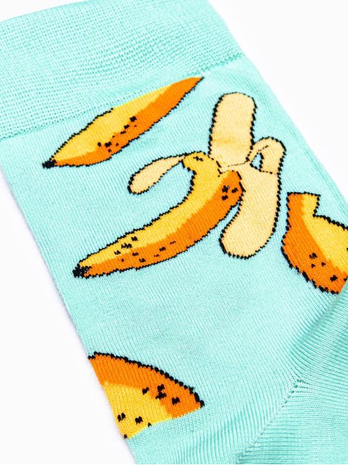 Veselé pánske ponožky v mentolovej farbe Banán U134
