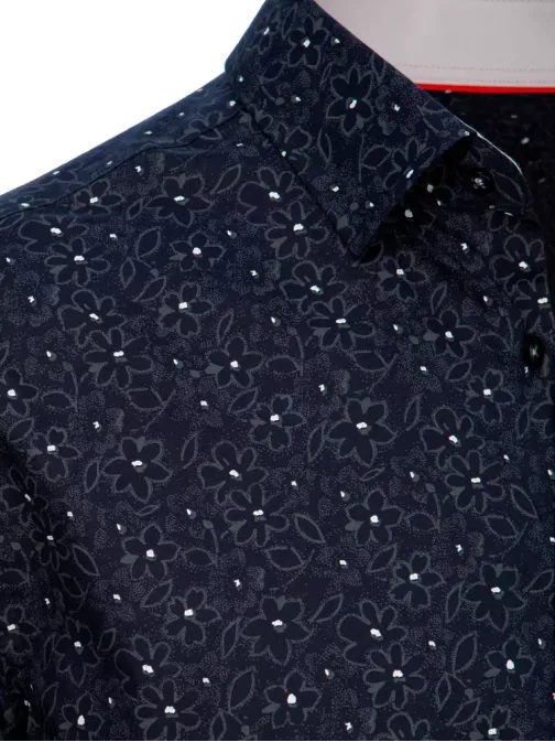 Elegantná granátová košeľa s kvetinovým vzorom