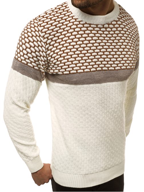 Béžový módny sveter O/5012XZ