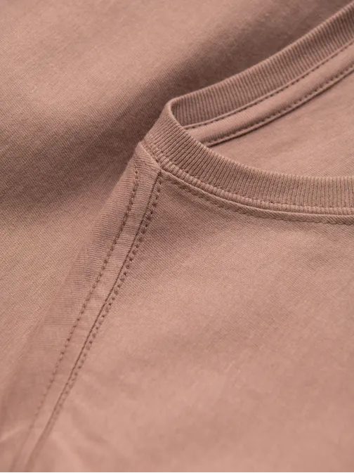 Nadčasové svetlo hnedé tričko s nápisom v1 lspt-0115