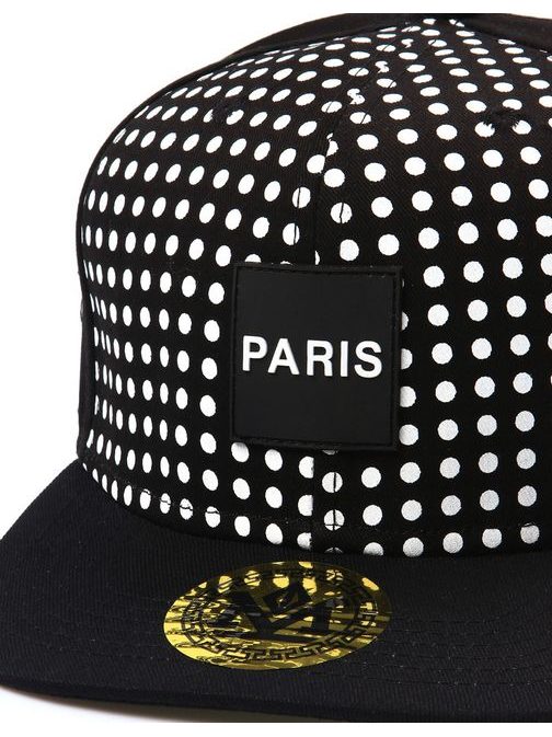 PARIS čierny snapback s bodkami