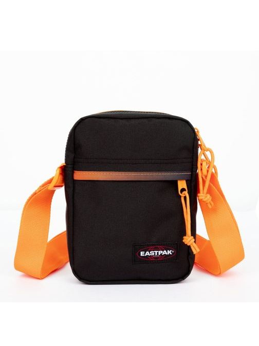 Čierna taška cez plece Eastpak The One s oranžovými detailmi