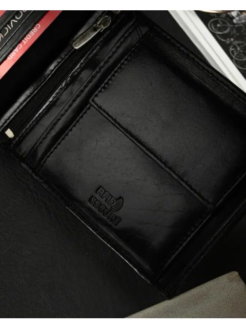 Dizajnová čierna pánska peňaženka Ronaldo