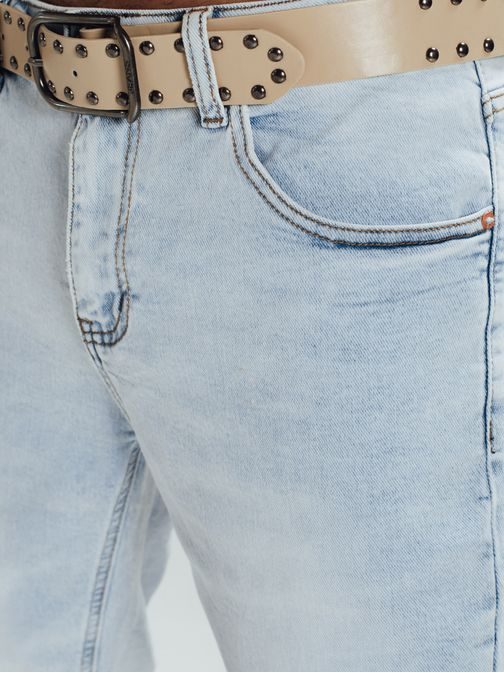 Svetlomodré pánske rifľové kraťasy
