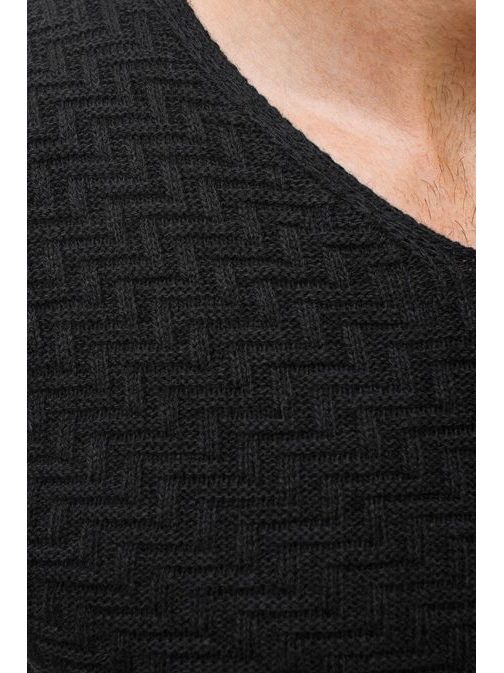 Pohodlný čierny sveter 256030