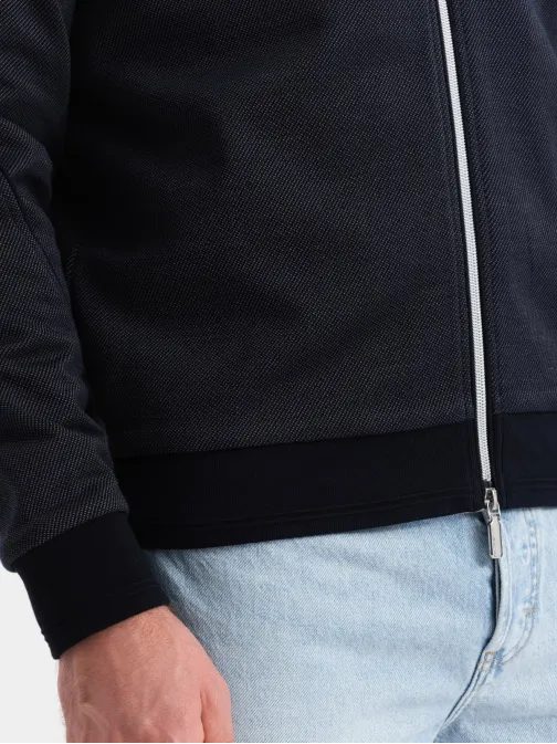 Trendy tmavo modrá bomber bunda V1 JANP-0153