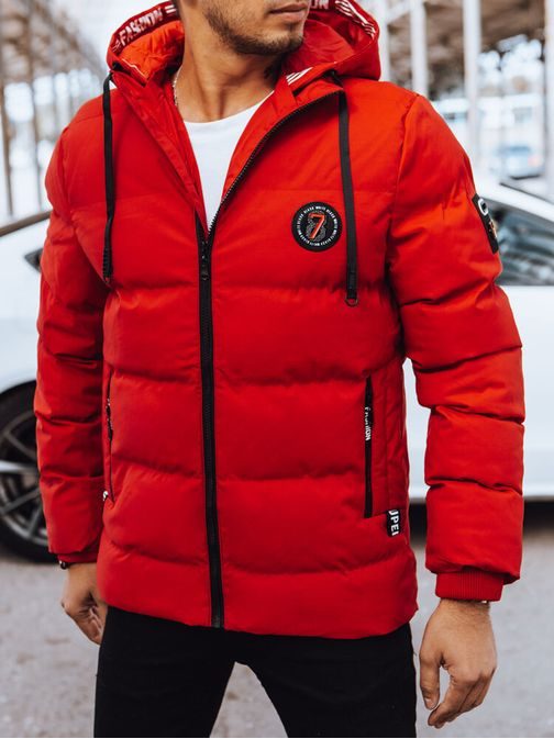 Zaujímavá červená zimná bunda - Budchlap.sk