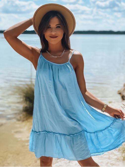 Ľahké letné blankytne modré šaty Mija