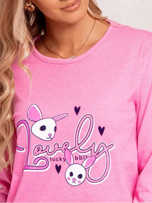 Veselé ružové dámske pyžamo ULR425