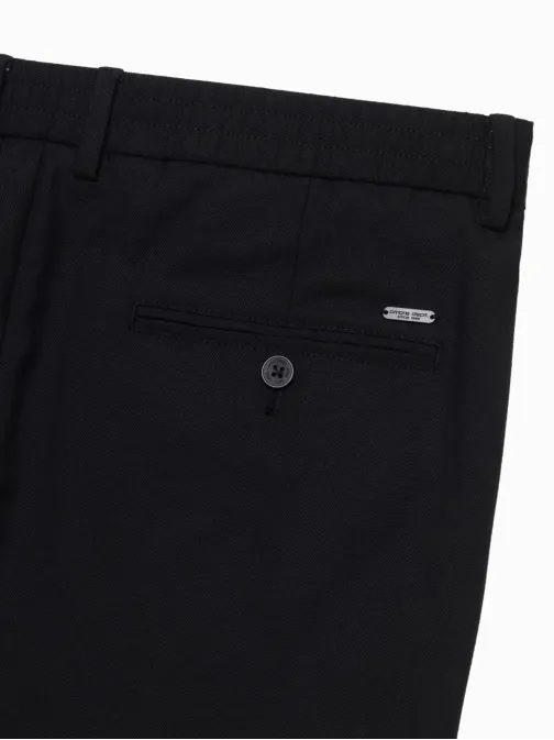 Trendy čierne chinos nohavice s elastickým pásom V4 PACP-0157