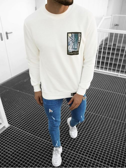 Štýlová mikina v ecru farbe Antarctica MACH/M3278Z