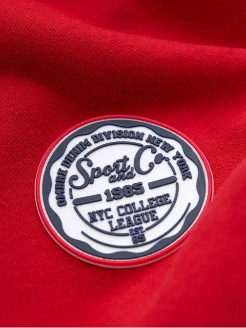 Pánska červená mikina s logom a s kapucňou V1 SSNZ-0144
