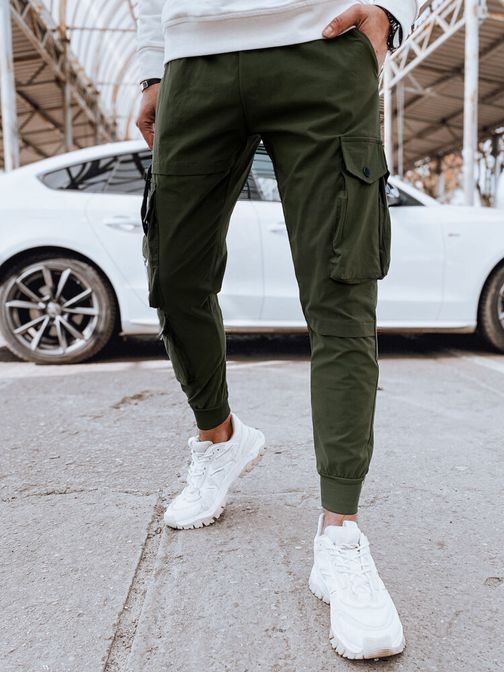 Zelené pánske kapsáčové joggery