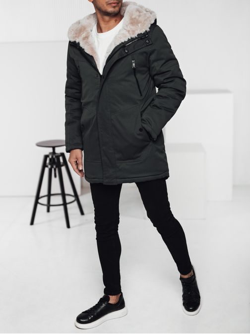 Pánska zimná parka v zelenej farbe