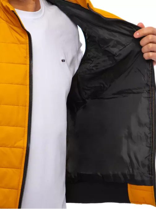 Tmavožltá štýlová vesta bez kapucne