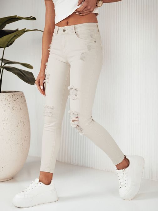 Dámske svetlobéžové rifle v štýlovom prevedení Noel