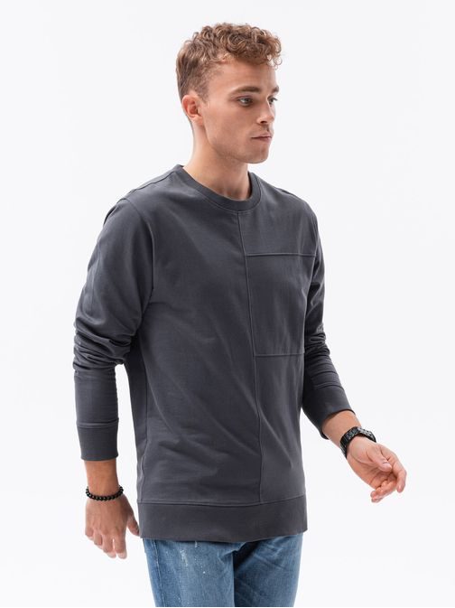 Jednoduchá strieborná trendy mikina B1278