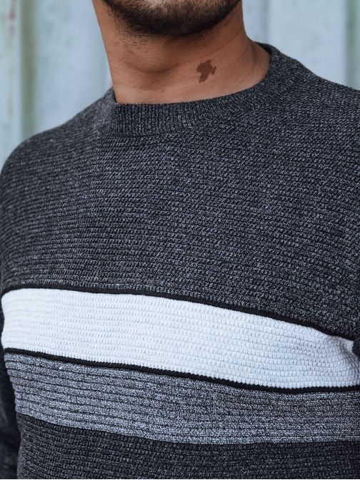 Moderný tmavošedý pánsky sveter