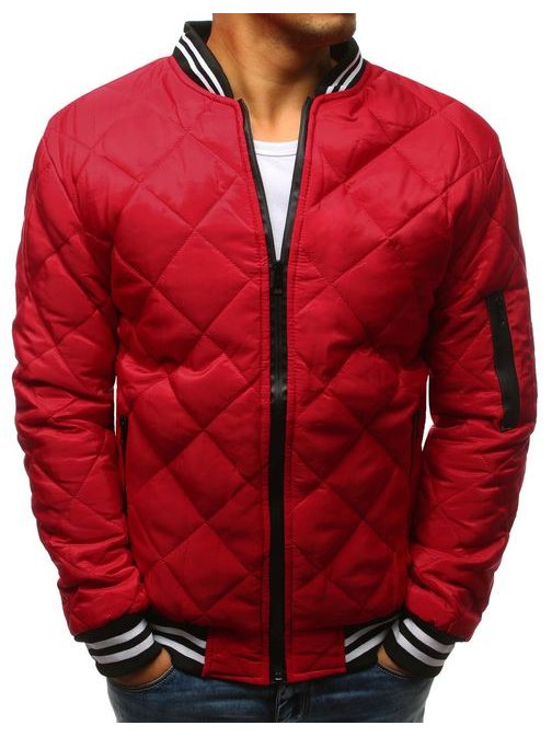 Prešívaná trendy bomber bunda červená